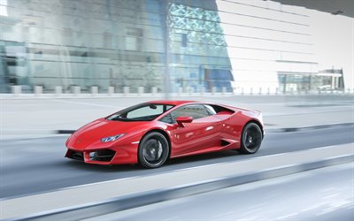 Lamborghini Huracan, 2017, LP 580-2, sports car, red Huracan, italian cars, Lamborghini