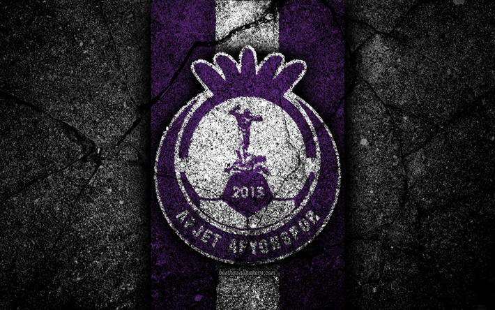 Afjet Afyonspor FC, 4k, logo, calcio, Lig turca, pietra nera, Turchia, emblema, Afjet Afyonspor, asfalto texture, Afyon, squadra di calcio turco