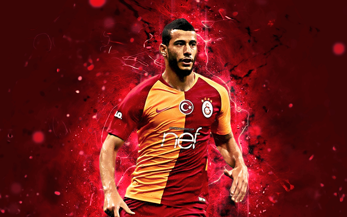 Younes Belhanda, match, Galatasaray FC, Marockanska fotbollsspelare, fotboll, Turkiska Super Lig!, Belhanda, footaball, neon lights