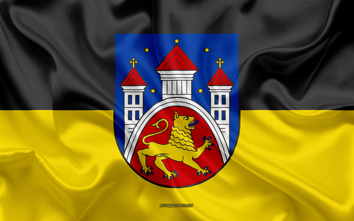 Gottingen Drapeau, 4k, la texture de la soie, de la soie du drapeau, de la ville allemande, Gottingen, Allemagne, Europe, Drapeau de Gottingen, les drapeaux des villes allemandes