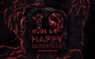 4k, Happy 19 Years Birthday, fire lava letters, Happy 19th birthday, grunge background, 19th Birthday Party, Grunge Happy 19th birthday, Birthday concept, Birthday Party, 19th Birthday
