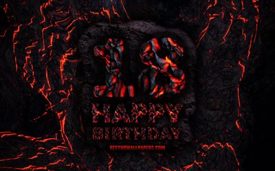 4k, Happy 18 Years Birthday, fire lava letters, Happy 18th birthday, grunge background, 18th Birthday Party, Grunge Happy 18th birthday, Birthday concept, Birthday Party, 18th Birthday