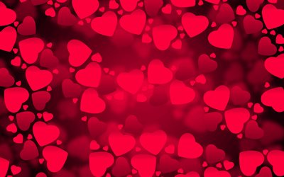 4k, purple hearts, purple love background, creative, love concepts, abstract hearts, purple hearts pattern