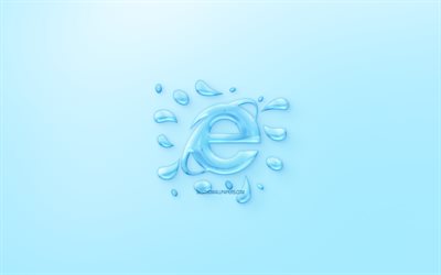 أي شعار, شعار المياه, شعار, خلفية زرقاء, أي شعار مصنوعة من الماء, الفنون الإبداعية, الماء المفاهيم, Internet Explorer