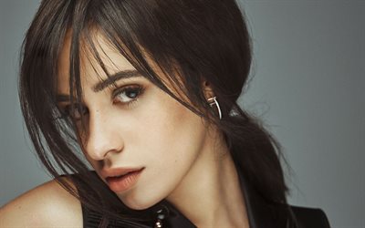 Camila Cabello, el cantante Cubano, retrato, sesi&#243;n de fotos, vestido negro, mujer hermosa de ojos, cantantes populares, Karla Camila Cabello Estrabao