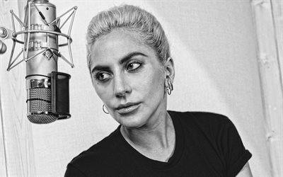 Lady Gaga, le portrait, la chanteuse am&#233;ricaine, photoshoot, monochrome, chanteurs populaires, Stefani Joanne Angelina Germanotta