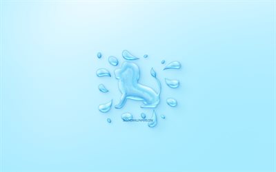 Segno Zodiacale leone, l&#39;oroscopo, segno di acqua, Leo Segno, segno zodiacale Leone, sfondo blu, creativo acqua d&#39;arte