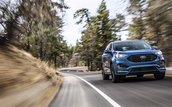 Ford Edge, 2020, exterior, front view, full size crossover, new blue Edge, American cars, Ford