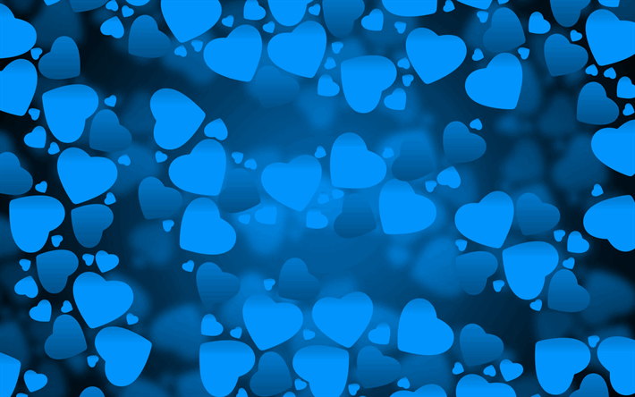 Descargar fondos de pantalla 4k, azul de corazón, azul amor de fondo,  creativa, el amor conceptos abstractos, corazón, azul patrón de corazones  libre. Imágenes fondos de descarga gratuita