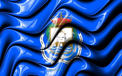 San Fernando Flag, 4k, Cities of Spain, Europe, Flag of San Fernando, 3D art, San Fernando, Spanish cities, San Fernando 3D flag, Spain