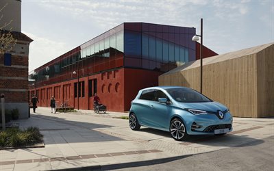 Renault Zoe, 4k, compact cars, 2019 cars, street, 2019 Renault Zoe, french cars, Renault