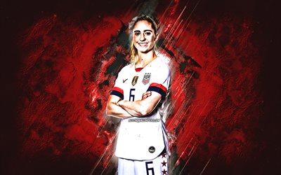 Morgan Brian, United States womens national soccer team, USA, american football player, red stone background, football