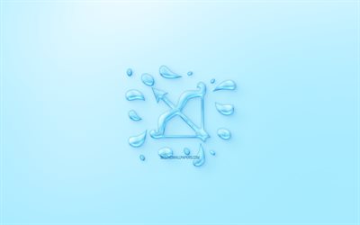 Sagittarius Zodiac Sign, horoscope signs, sign of water, Sagittarius Sign, astrological sign, Sagittarius, blue background, creative water art