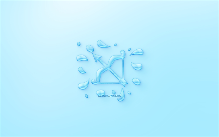 Su yay Bur&#231;, astroloji işaretler, işaret, Yay Burcu, astrolojik işareti, Yay, mavi arka plan, yaratıcı su sanat