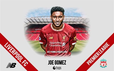 Joe Gomez, Liverpool FC, portrait, English footballer, defender, 2020 Liverpool uniform, Premier League, England, Liverpool FC footballers 2020, football, Anfield