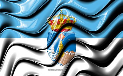 Torrevieja Drapeau, 4k, les Villes de l&#39;Espagne, de l&#39;Europe, le Drapeau de Torrevieja, art 3D, Torrevieja, villes d&#39;espagne, Torrevieja 3D drapeau de l&#39;Espagne