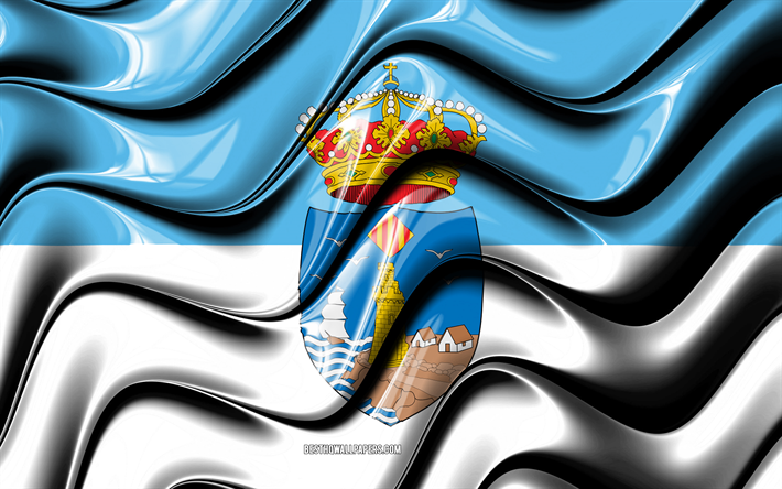 Torrevieja Lippu, 4k, Kaupungeissa Espanjassa, Euroopassa, Lippu Torrevieja, 3D art, Torrevieja, Espanjan kaupungeissa, Torrevieja 3D flag, Espanja