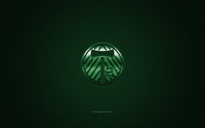 Portland Timbers 2, Amerikansk fotboll club, USL Championship, gr&#246;n logotyp, gr&#246;na kolfiber bakgrund, USL, fotboll, Portland, Oregon, USA, Portland Timbers 2 logotyp