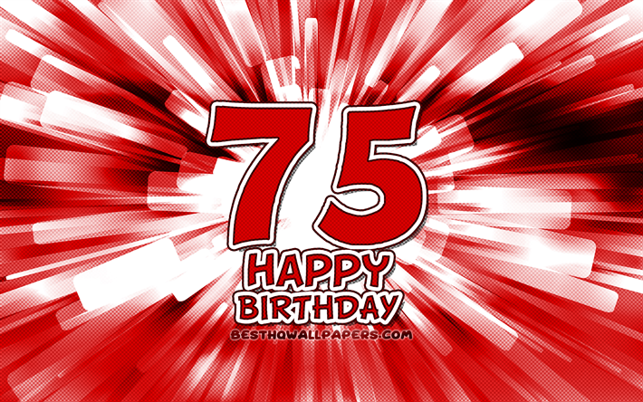 嬉しい75歳の誕生日, 4k, 赤線の概要, 誕生パーティー, 創造, 嬉しいの75歳の誕生日, 75歳の誕生日パーティー, 75お誕生日おめで, 漫画美術, 誕生日プ, 75歳の誕生日