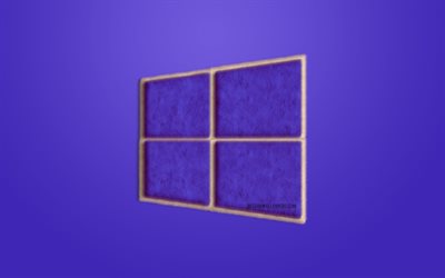 windows 10 lila fell-logo, creative pelz kunst, lila hintergrund, emblem, windows-10-logo, windows