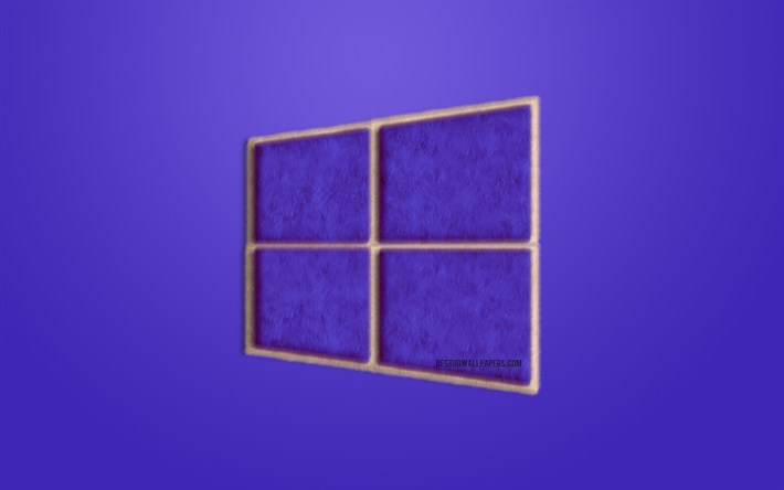 Windows 10 Lila p&#228;ls logotyp, kreativ konst p&#228;ls, lila bakgrund, emblem, Windows 10 logotyp, Windows