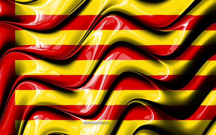 Sagunto Flagga, 4k, St&#228;der i Spanien, Europa, Flaggan i Sagunto, 3D-konst, Sagunto, Spanska st&#228;der, Sagunto 3D-flagga, Spanien