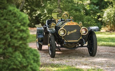 Lokomobil Model 30-L Speedster, 4k, 1909 arabalar, retro arabalar, siyah cabriolet, Lokomobil