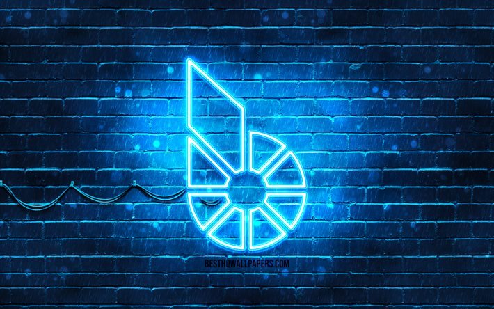 bitshares blaues logo, 4k, blaue backsteinmauer, bitshares logo, kryptow&#228;hrung, bitshares neon logo, kryptow&#228;hrungszeichen, bitshares