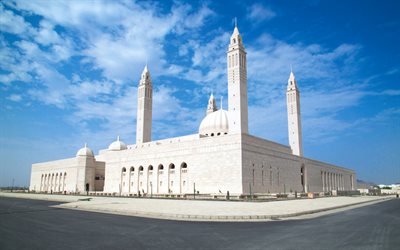 Sultan Qaboos Grand Mosque, Muscat, Oman, mattina, moschea, moschea principale, Sultanato di Oman, Islam