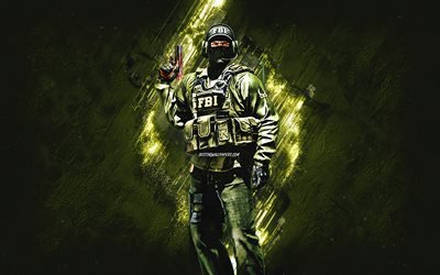 Operatore, agente CSGO, Counter-Strike Global Offensive, sfondo di pietra verde, Counter-Strike, personaggi CSGO