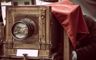 gammal kamera, Kollodium-Nassplatte, Nassplatten Collodium, vintage saker, den f&#246;rsta kameran