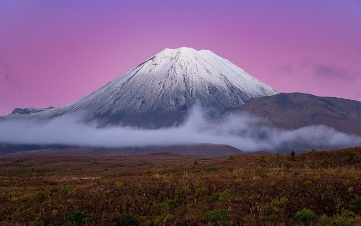 Mount Doom, 4k, volcano, beautiful nature, New Zealand, Orodruin