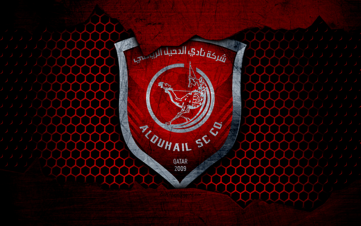 Al Duhail, 4k, logo, Qatar Stars League, soccer, football club, Qatar, grunge, metal texture, Al Duhail FC