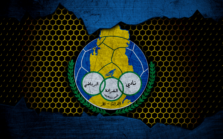 Al-Gharafa, 4k, logo, Qatar Stars League, soccer, football club, Qatar, grunge, metal texture, Al-Gharafa FC
