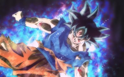 Son Gok&#251;, 4k, art, Dragon Ball Z, les cheveux noirs, Goku, DBZ