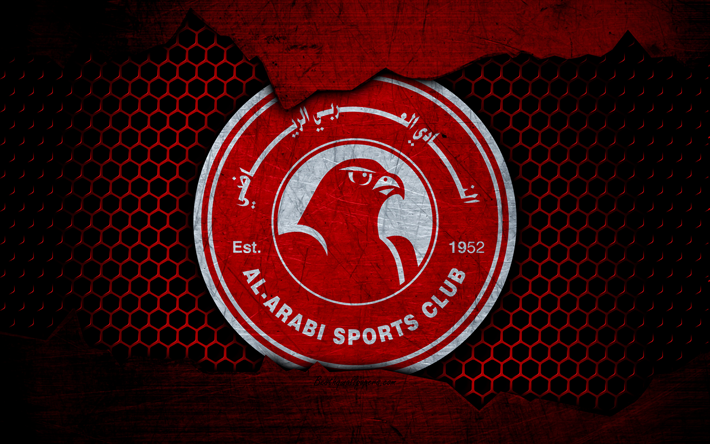 Al-Arabi, 4k, logo, Qatar Stars League, soccer, football club, Qatar, Doha, grunge, metal texture, Al-Arabi FC