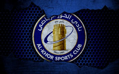 Al-Khor, 4k, logo, Qatar Stars League, soccer, football club, Qatar, Doha, grunge, metal texture, Al-Khor FC