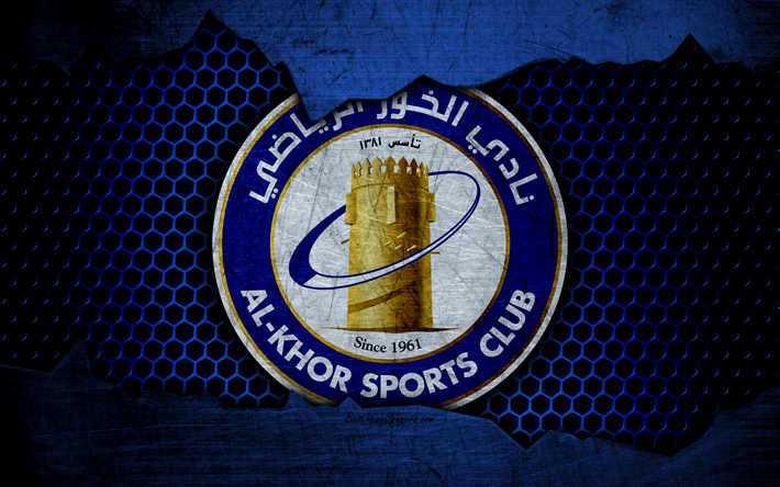 Al-Khor, 4k, logo, Qatar Stars League, soccer, calcio, club del Qatar, Doha, grunge, struttura del metallo, Al-Khor FC