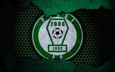 Paks, 4k, logo, NB I, Hungarian Liga, soccer, football club, Hungary, grunge, metal texture, Paks FC