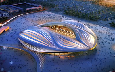Al Wakrah Stadium, 4k, football stadium, soccer, Qatar