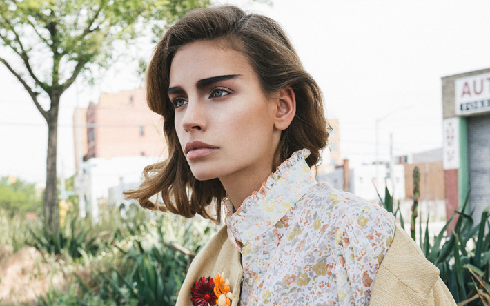 Carmen Brundler, 4k, portrait, mod&#232;le de mode, de maquillage, de belle jeune femme