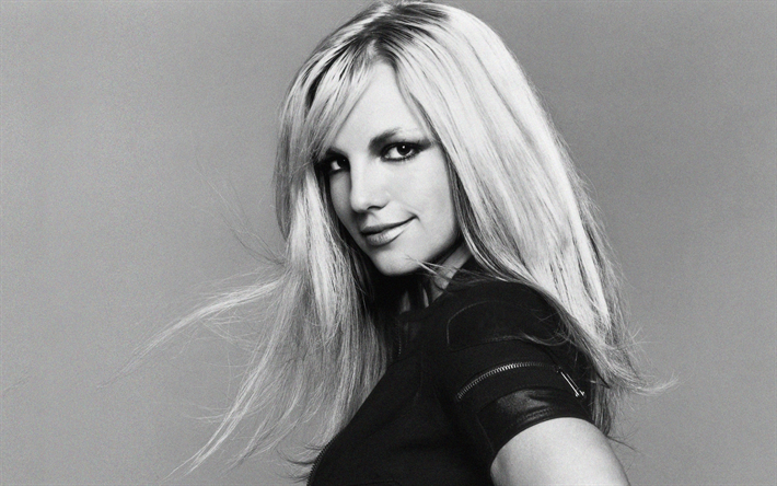 Britney Spears, 2018, monocrom&#225;tico, superstars, sess&#227;o de fotos, Hollywood, a atriz norte-americana, beleza
