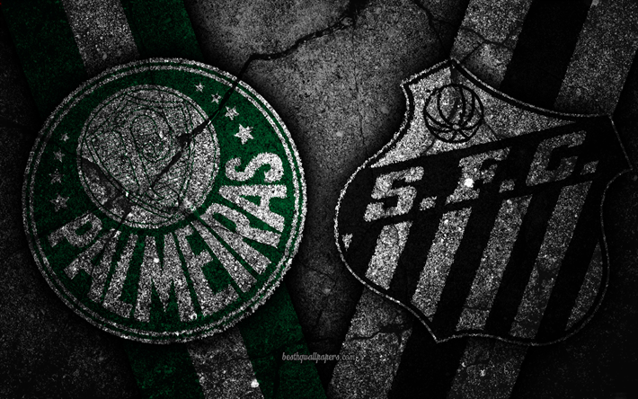Palmeiras vs Santos, Round 32, della Serie A, il Brasile, il calcio, il Palmeiras FC, Santos FC, calcio brasiliano, calcio club