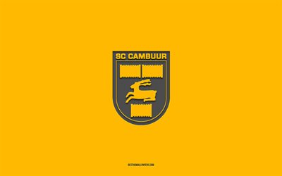 SC Cambuur, yellow background, Dutch football team, SC Cambuur emblem, Eredivisie, Leeuwarden, Netherlands, football, SC Cambuur logo