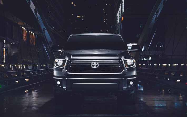Toyota Tundra Nightshade Crewmax, 4k, front view, 2021 cars, SUVs, 2021 Toyota Tundra, japanese cars, Toyota