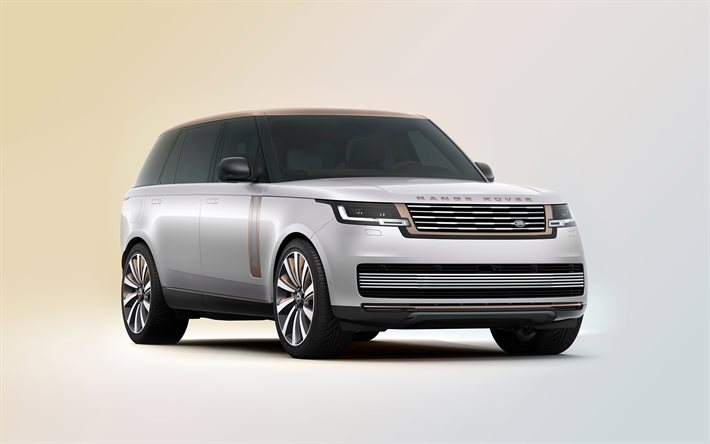 2022, Land Rover Range Rover, 4k, vista frontal, exterior, SUV de lujo, New White Range Rover, British Cars, Land Rover