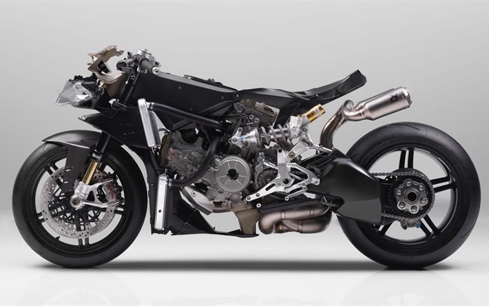 Ducati 1299 Superleggera, 2017, bouchon, noir moto, Ducati