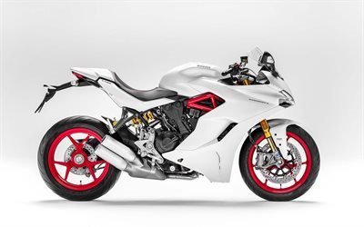 A Ducati SuperSport S, 2017, superbike, sportbike, branco Ducati