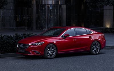 Mazda 6, 2017, facelift, red Mazda, sedan