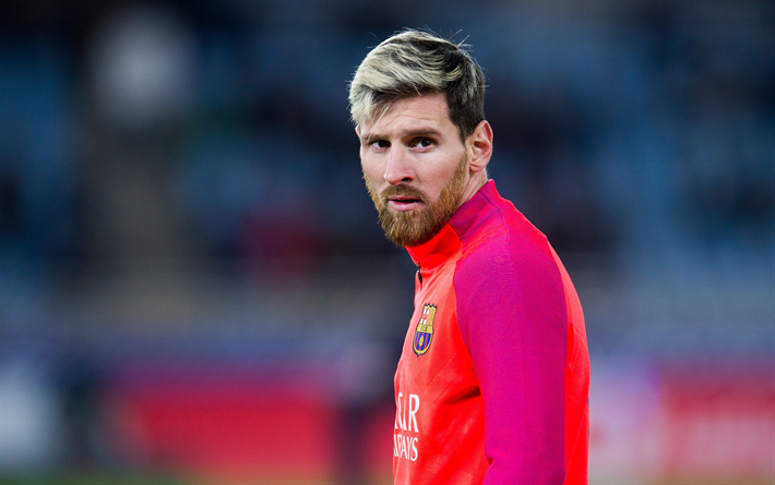 Lionel Messi, 4k, 肖像, アルゼンチンサッカー選手, サッカースター, レオMessi, FCバルセロナ, スペイン